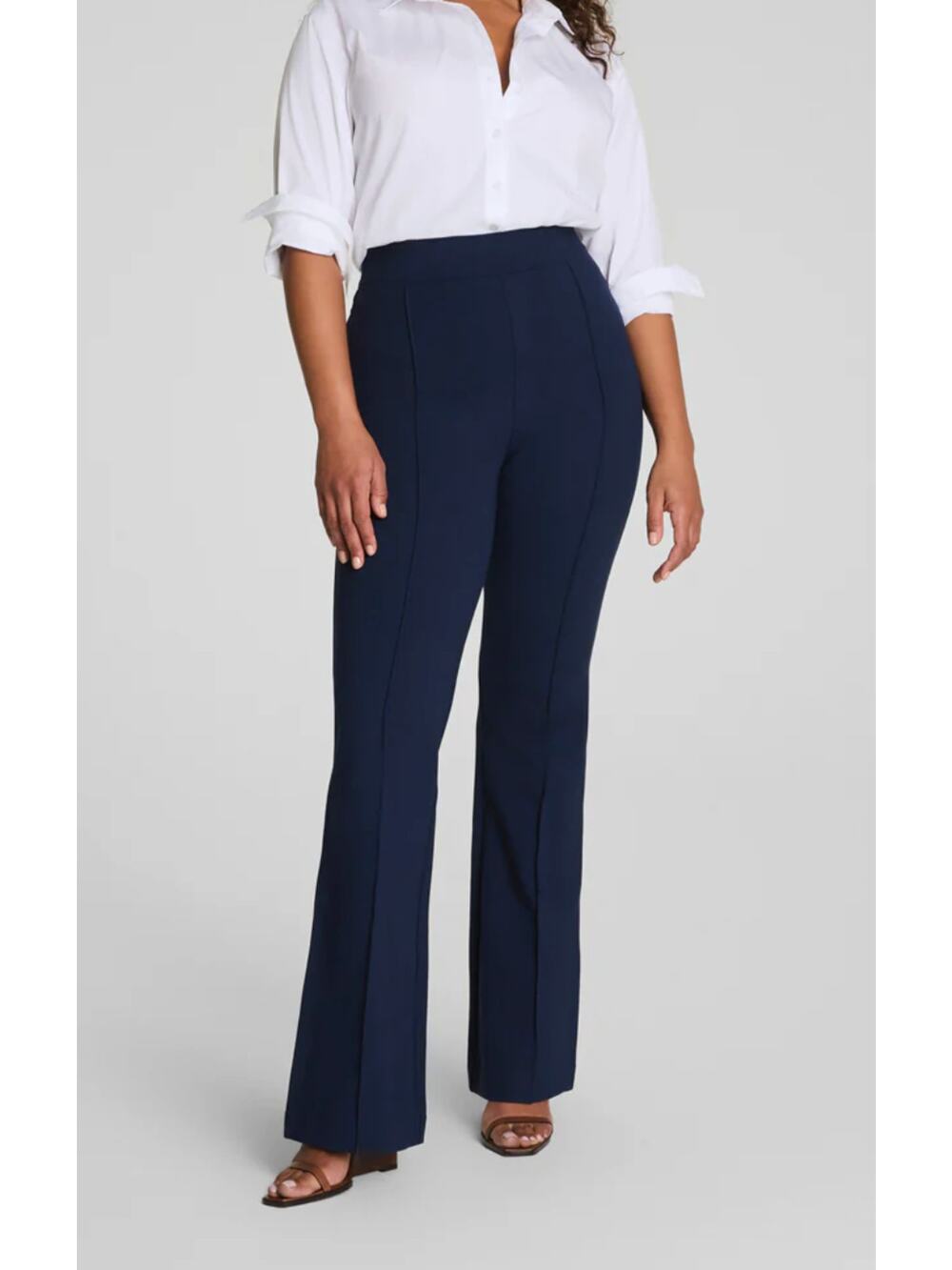 SPANXsupersmooth™ PerfectFit Ponte Flare Women's Pant in Timeless Navy sz M Tall